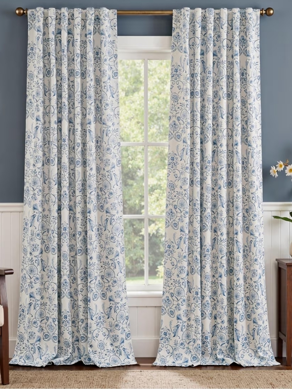 Pair Of Amazon Jinchan Blackout Drapery Panels Blue 50"W X 96" L
